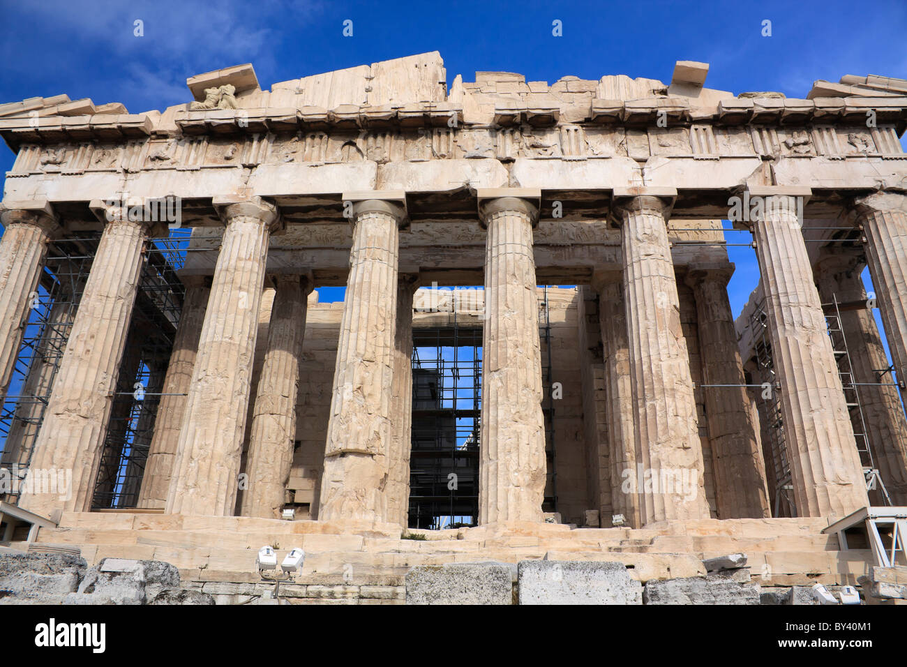 Le Parthénon d'Athènes, sur la colline de l'Acropole en Grèce Banque D'Images