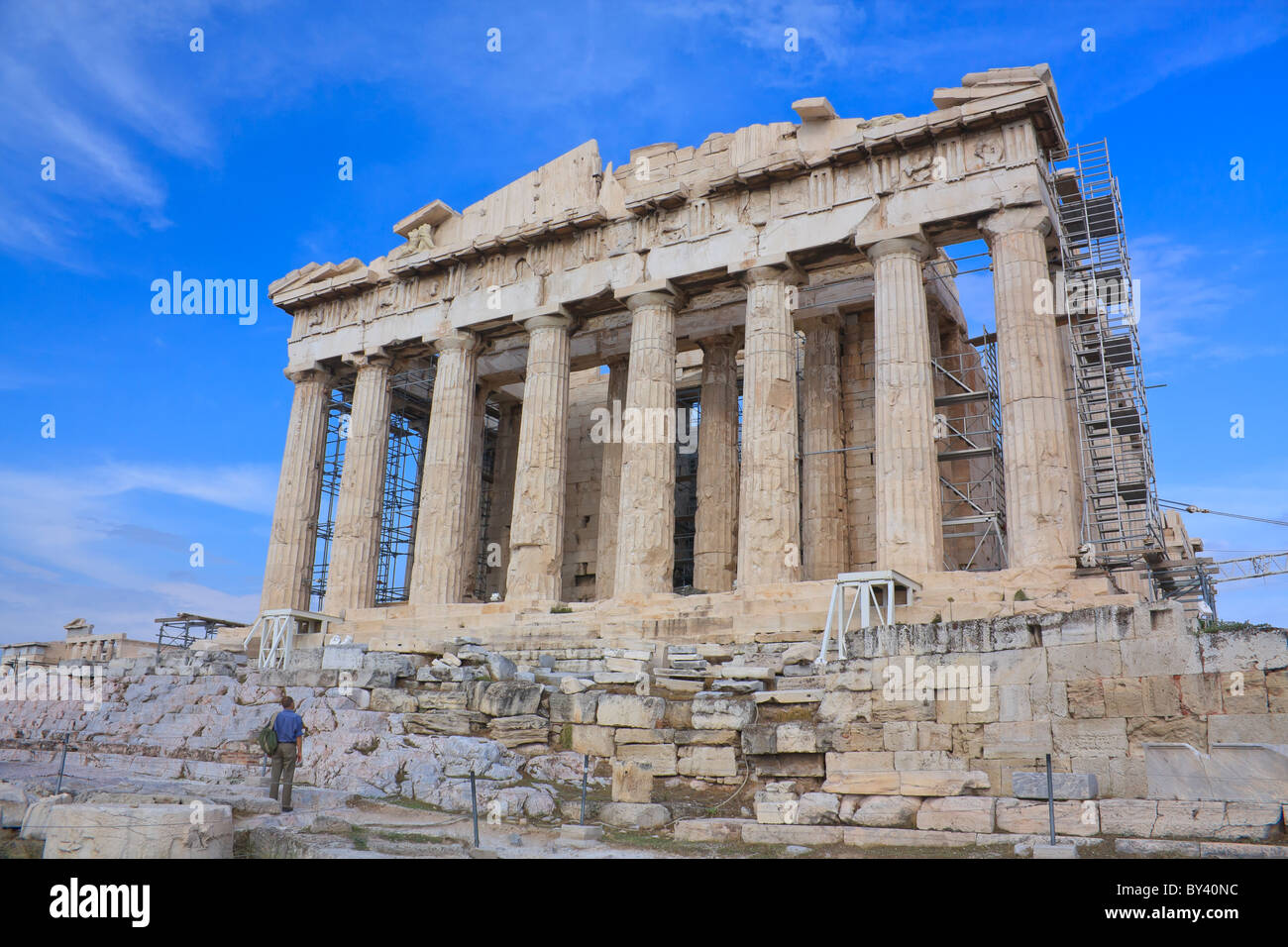 Le Parthénon d'Athènes, sur la colline de l'Acropole en Grèce Banque D'Images