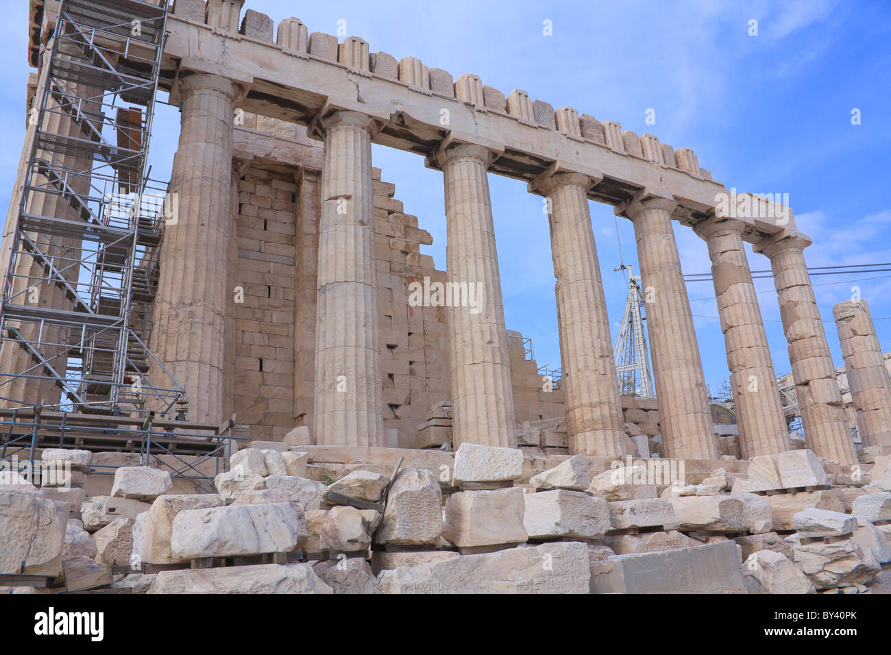 Le Parthénon d'Athènes, sur la colline de l'Acropole en Grèce Banque D'Images