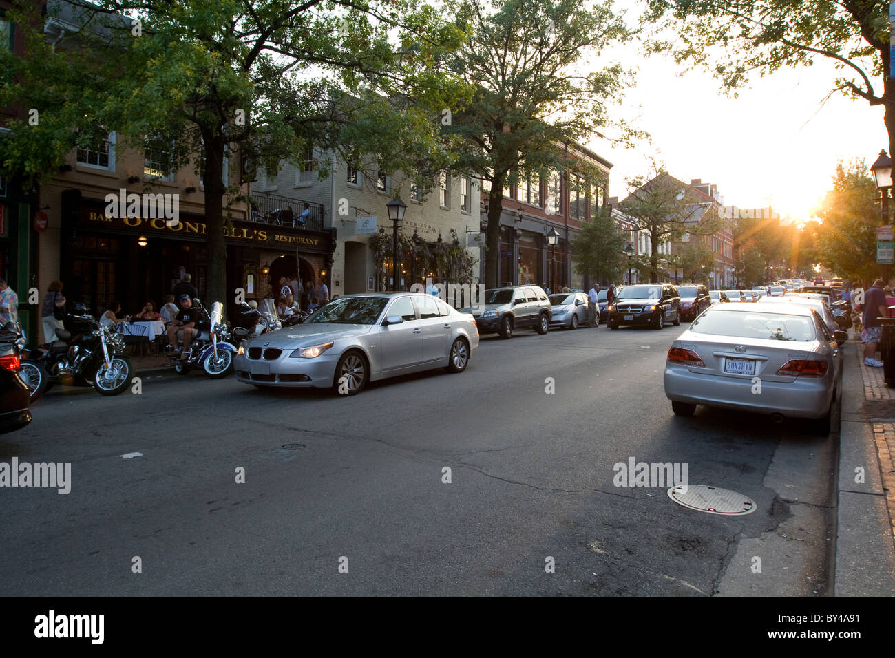King Street la vieille ville d'Alexandria en Virginie Banque D'Images