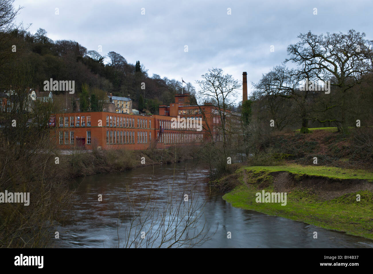 Sir Richard Arkwright's 1783 Masson Mills à Matlock, Derbyshire, Angleterre, Baignoire Banque D'Images