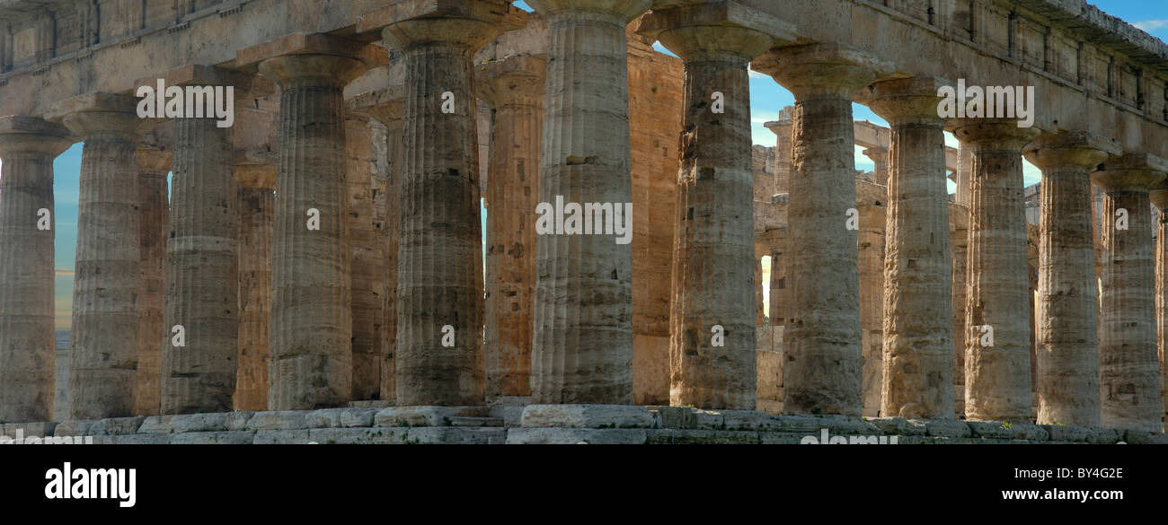 Temple de Neptune, Paestum, près de Naples, Italie Banque D'Images