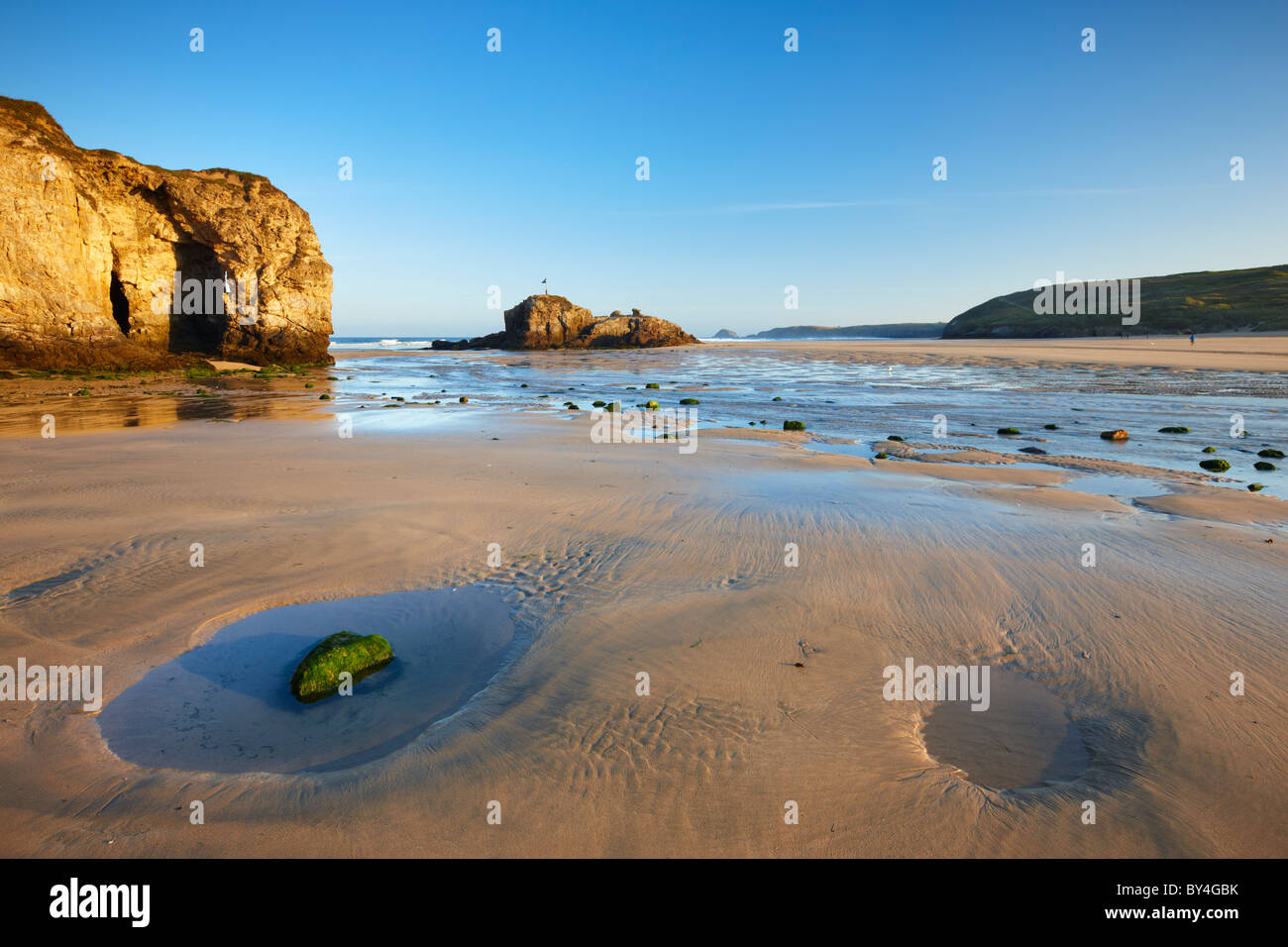 Tôt le matin, Broad Oak Beach Banque D'Images