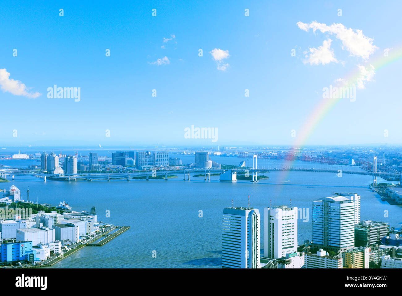 Arc-en-ciel sur la baie de Tokyo Banque D'Images