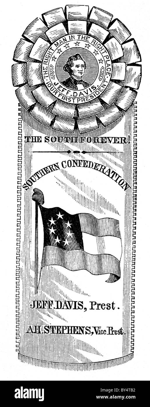 En 1860, avant le début de la guerre civile américaine (1861-1865), de nombreux pro-sécessionnistes portait la sécession rosette et d'un insigne. Banque D'Images