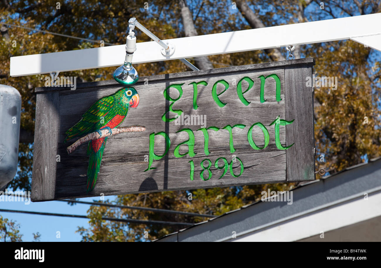 Inscrivez-vous à la "Green Parrot Bar à Key West, Floride, USA Banque D'Images