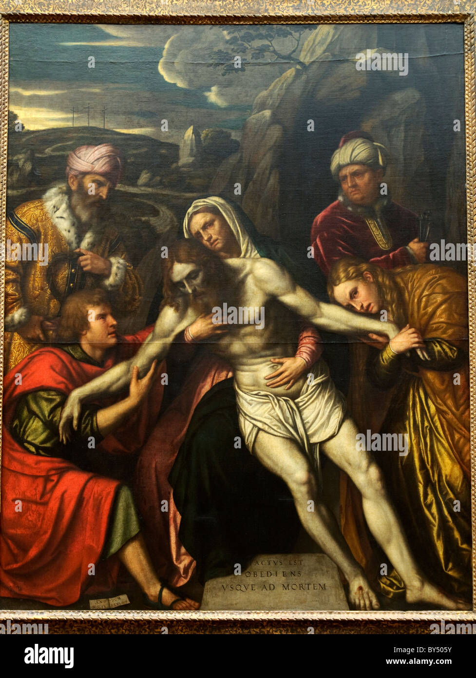 La mise au tombeau, 1554, par Moretto da Brescia Banque D'Images