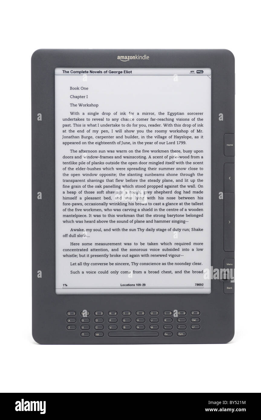 EBook Reader, Amazon Kindle DX 9.7' dernière génération Banque D'Images