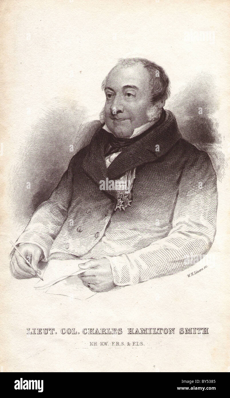 Lieutenant-colonel Charles Hamilton Smith (1776 à 1859), artiste, naturaliste, antiquaire, illustrateur et soldat anglais. Banque D'Images
