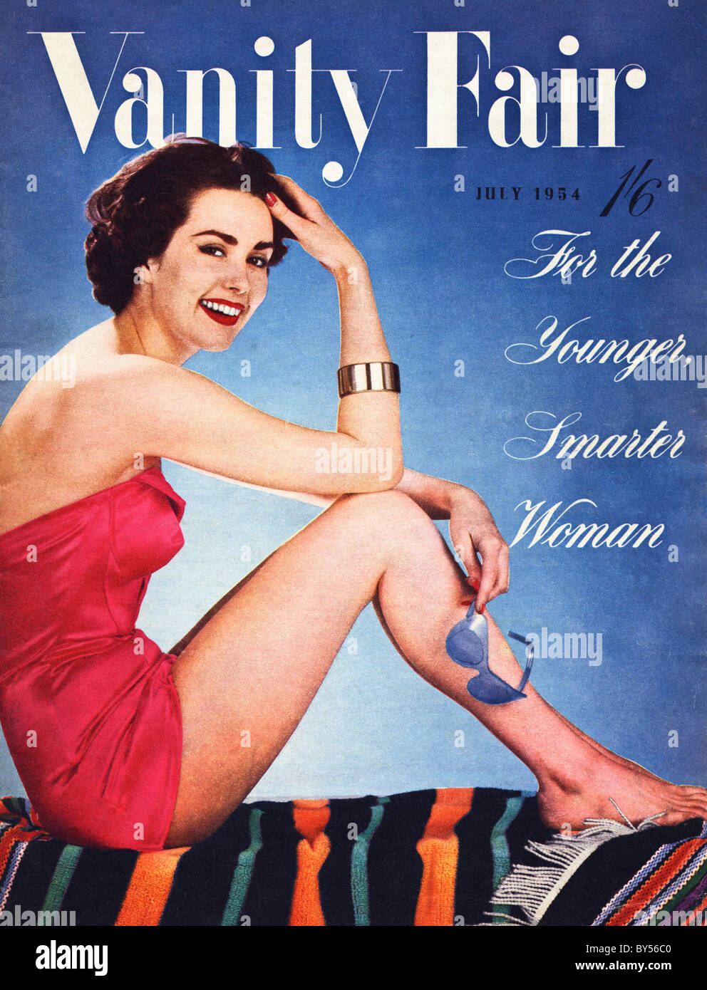 Couverture de Vanity Fair de juillet 1954 magazine de mode pour femmes Banque D'Images