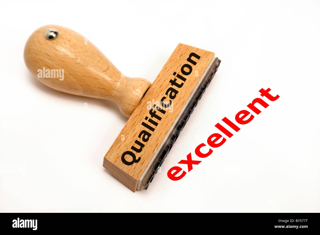 Timbres en caoutchouc marqués en matière de qualifications et de son excellente copie Banque D'Images