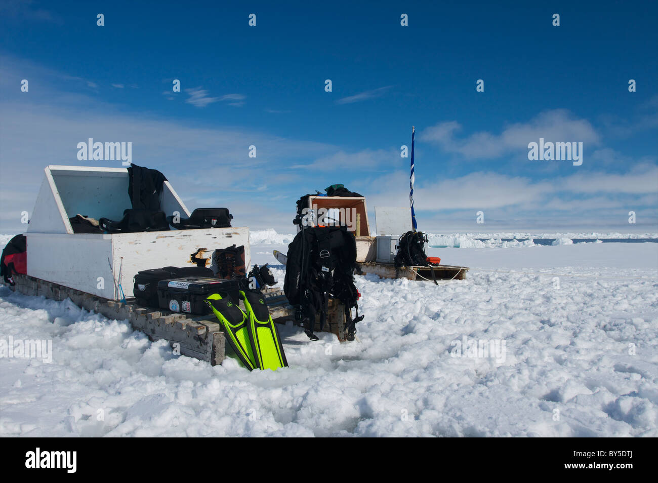 Plongée sous-marine de l'Arctique canadien sur le Floe Edge Pond Inlet, île de Baffin, Nunavut, Canada Banque D'Images