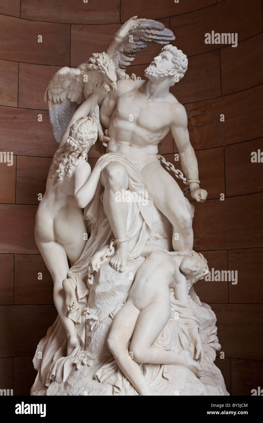 Allemagne, Berlin, Alte National Galerie (ancienne Galerie nationale) 1861, Ile aux Musées, statue de Prométhée Banque D'Images