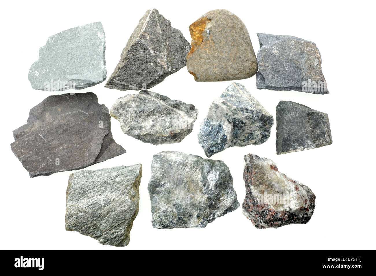 Amas de roches sédimentaires mixtes Banque D'Images