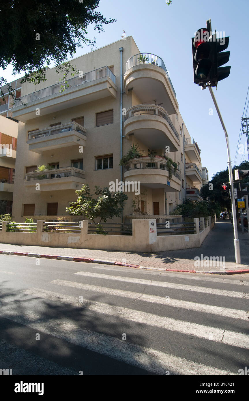 Israël, Tel Aviv, l'architecture du Bauhaus dans le Boulevard Rothschild No 81 Banque D'Images