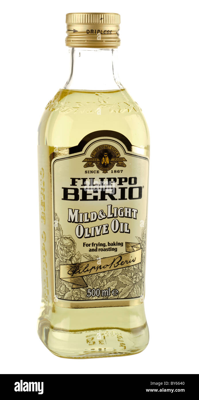 Bouteille de Filippo Berio et doux Huile d'olive légère Banque D'Images