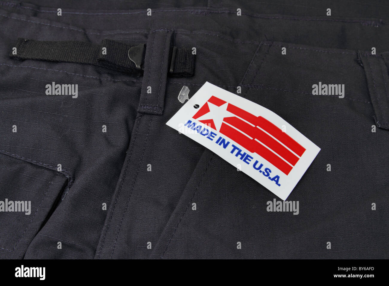 Des vêtements "Made in USA' tag. Banque D'Images