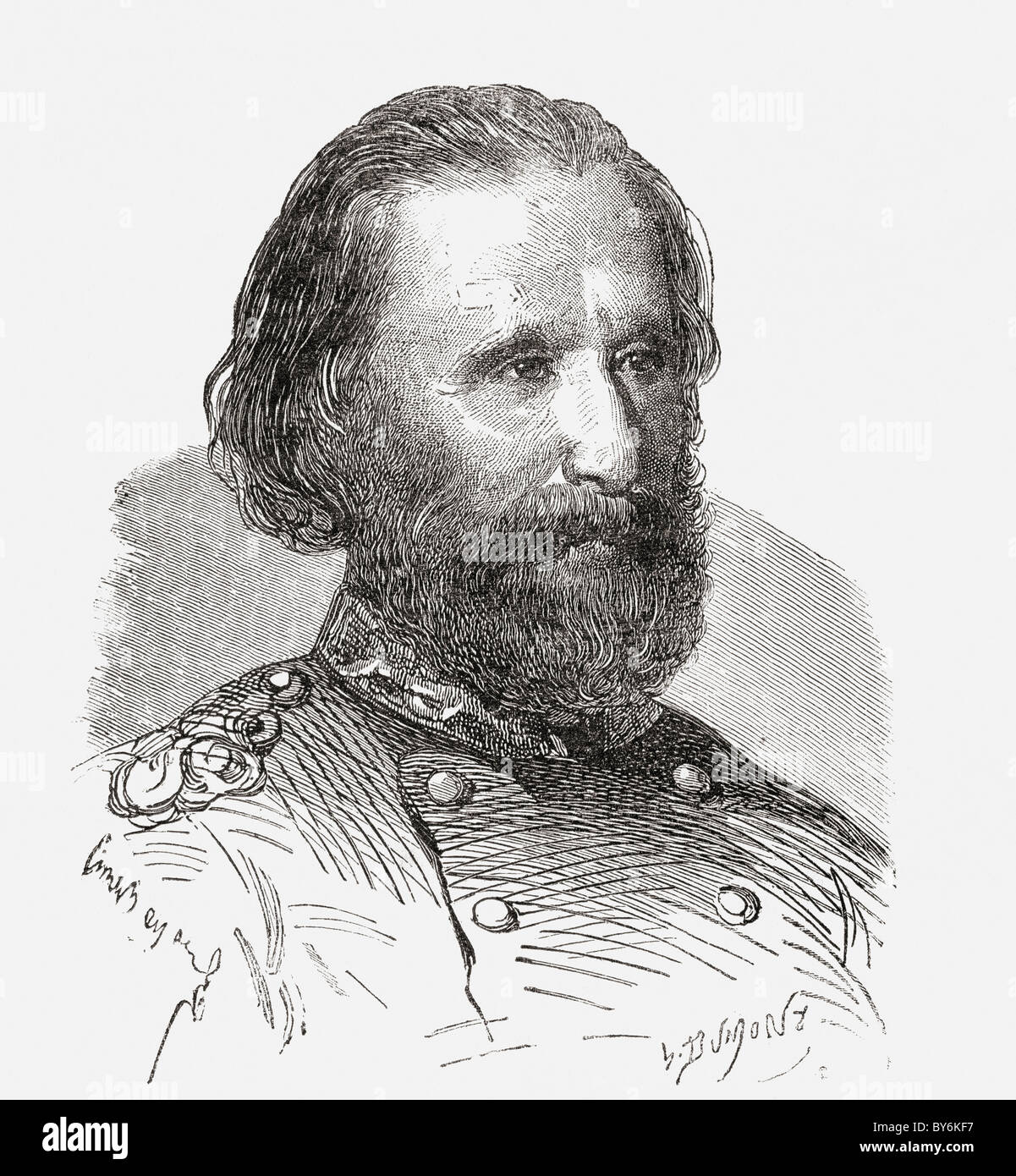 Giuseppe Garibaldi, 1807 à 1882. L'italien du 19e siècle figure militaire et politique. Banque D'Images
