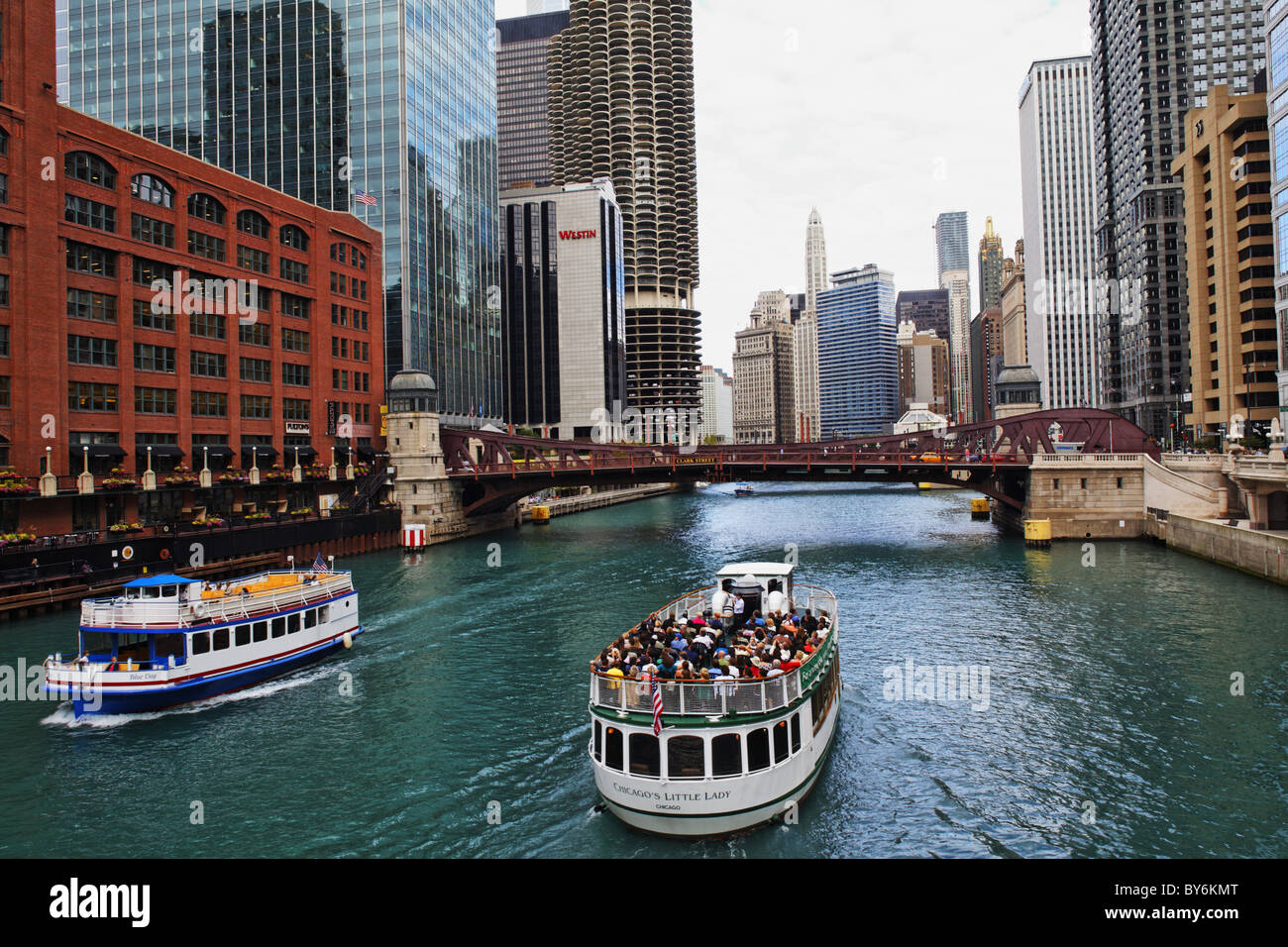 Croisière sur la rivière Chicago, Chicago, Illinois, États-Unis Banque D'Images