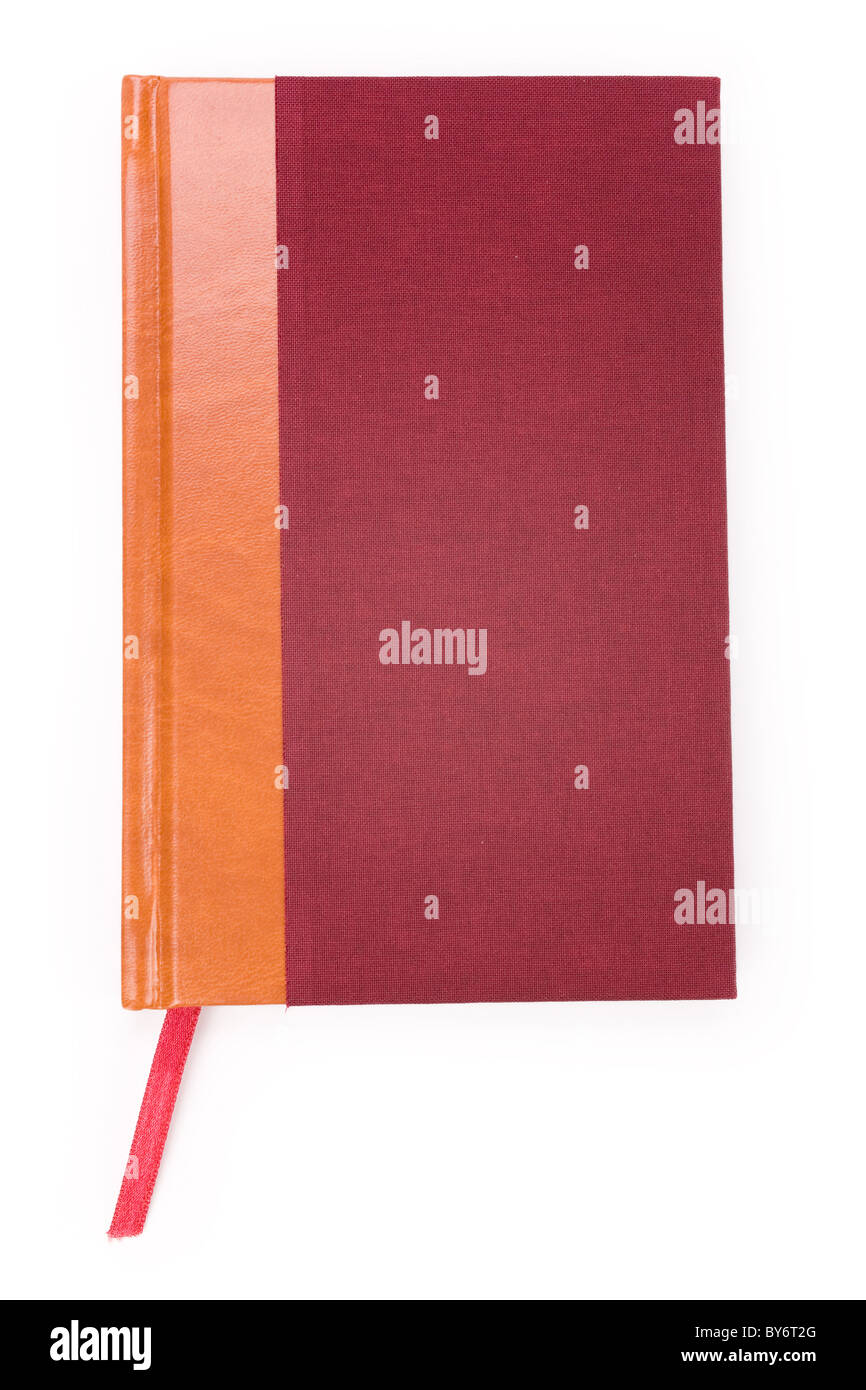 Livre relié avec un fond blanc Banque D'Images