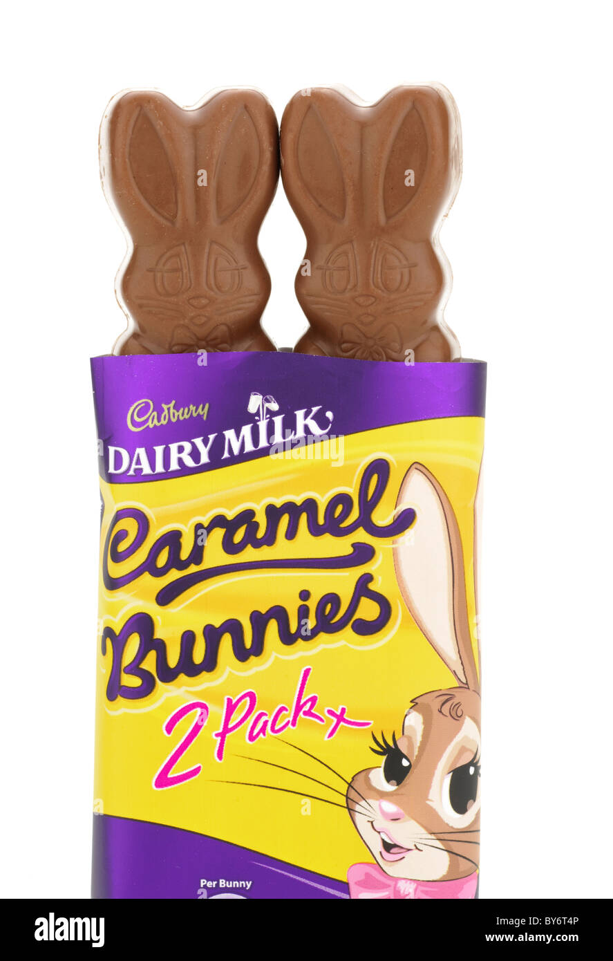 Deux lapins caramel lait Cadbury Banque D'Images