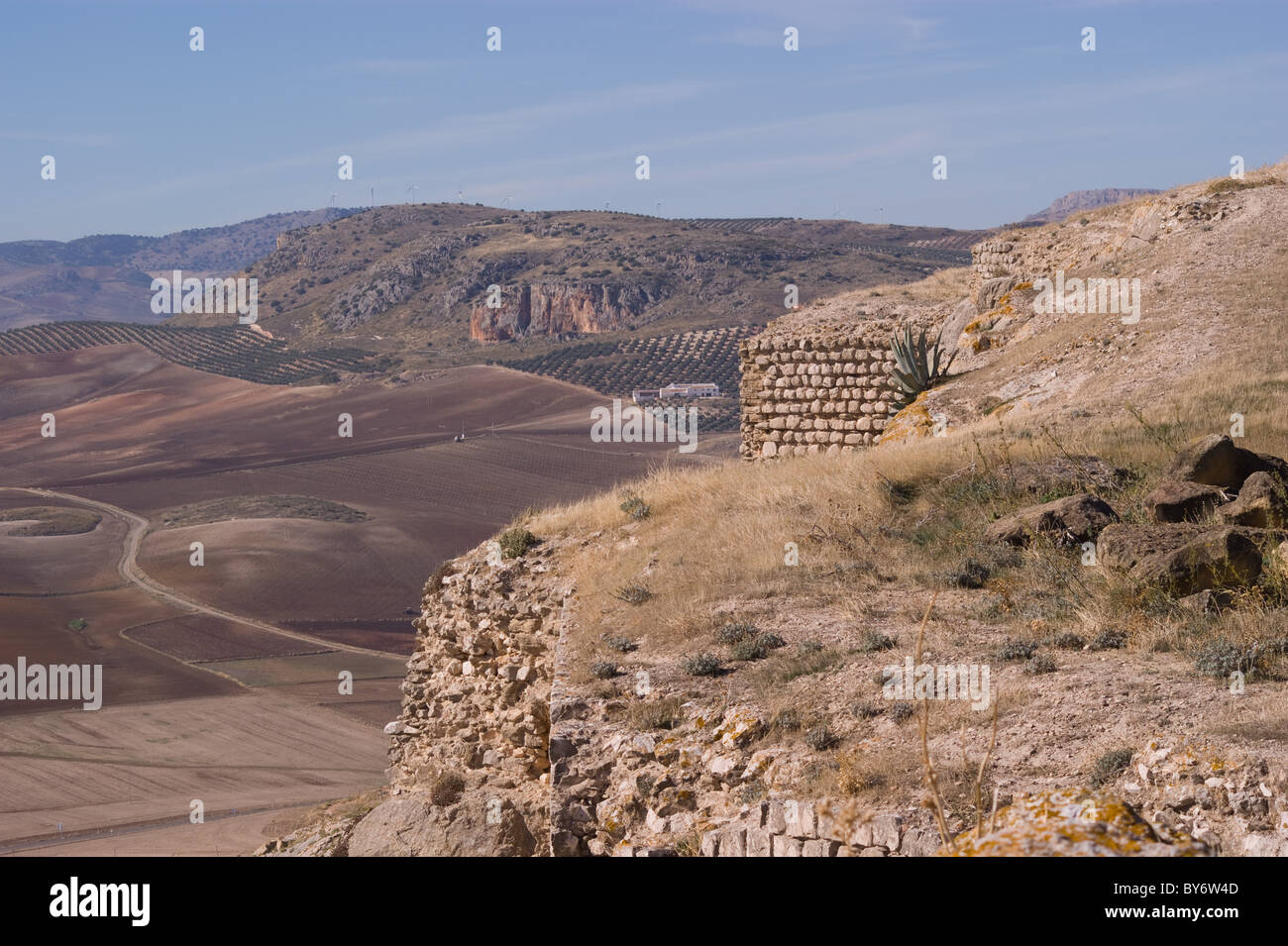 Vue sur le château TEBA ESPAGNE ANDALOUSIE Banque D'Images