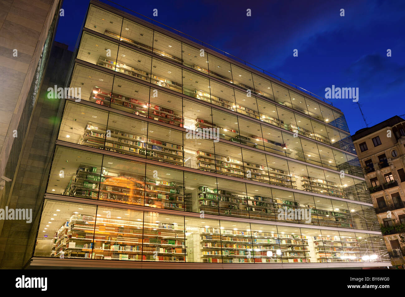 Bibliothèque, Diputación Foral de Bizkaia, Bilbao, Espagne Banque D'Images