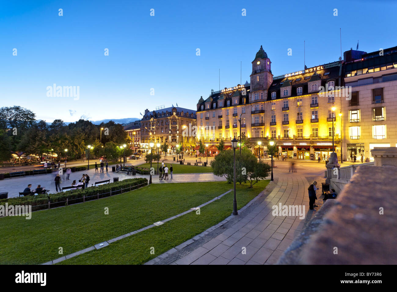 Grand Hotel, Karl Johans Gate, Oslo, Norway, Norvège du Sud Banque D'Images