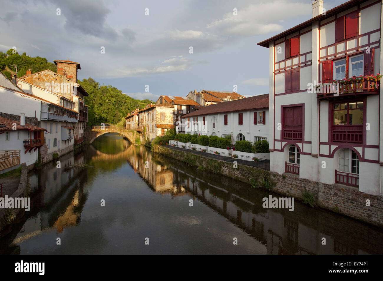 Saint-Jean-Pied-de-Port, Camino Frances, Chemin de Saint-Jacques de Compostelle, Chemin de Compostelle, les pèlerins, UNESCO World Heritage Site, Europea Banque D'Images
