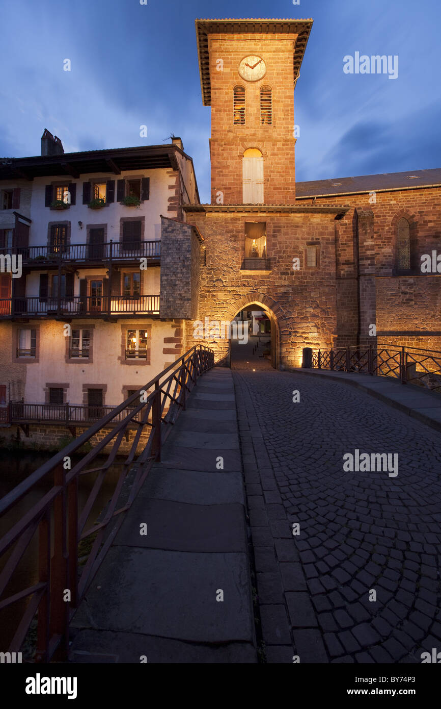 Saint-Jean-Pied-de-Port, Camino Frances, Chemin de Saint-Jacques de Compostelle, Chemin de Compostelle, les pèlerins, UNESCO World Heritage Site, Europea Banque D'Images