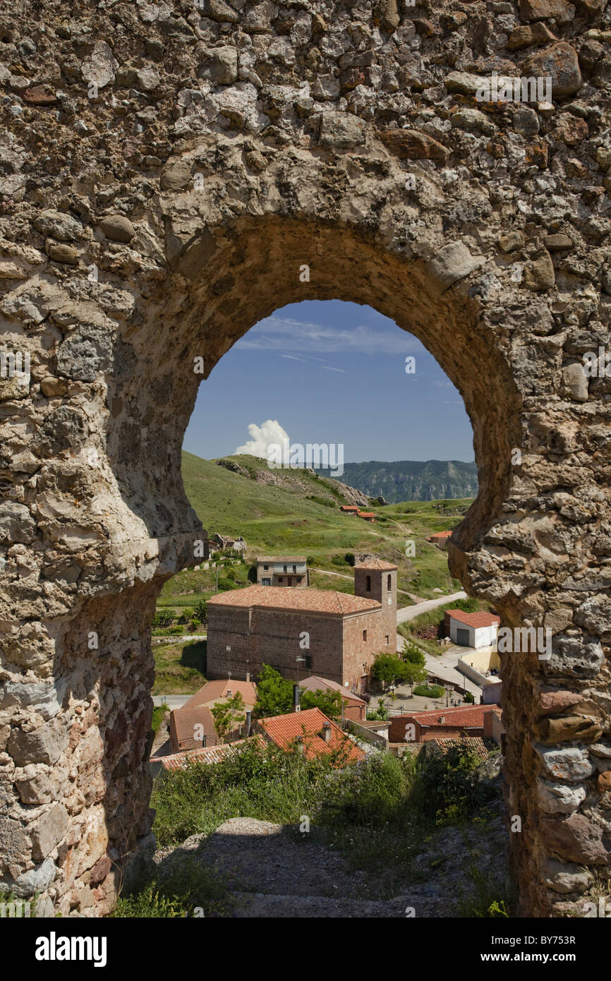Castillo de Clavijo, vue du château, près de Logrono, Camino Frances, Chemin de Saint-Jacques de Compostelle, Chemin de Compostelle, les pèlerins, une façon Banque D'Images