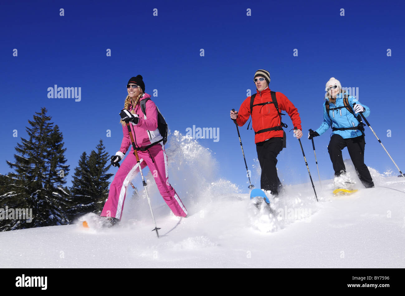 Les gens de la raquette, Hemmersuppenalm, Reit im Winkl, Chiemgau, Haute-Bavière, Bavaria, Germany, Europe Banque D'Images