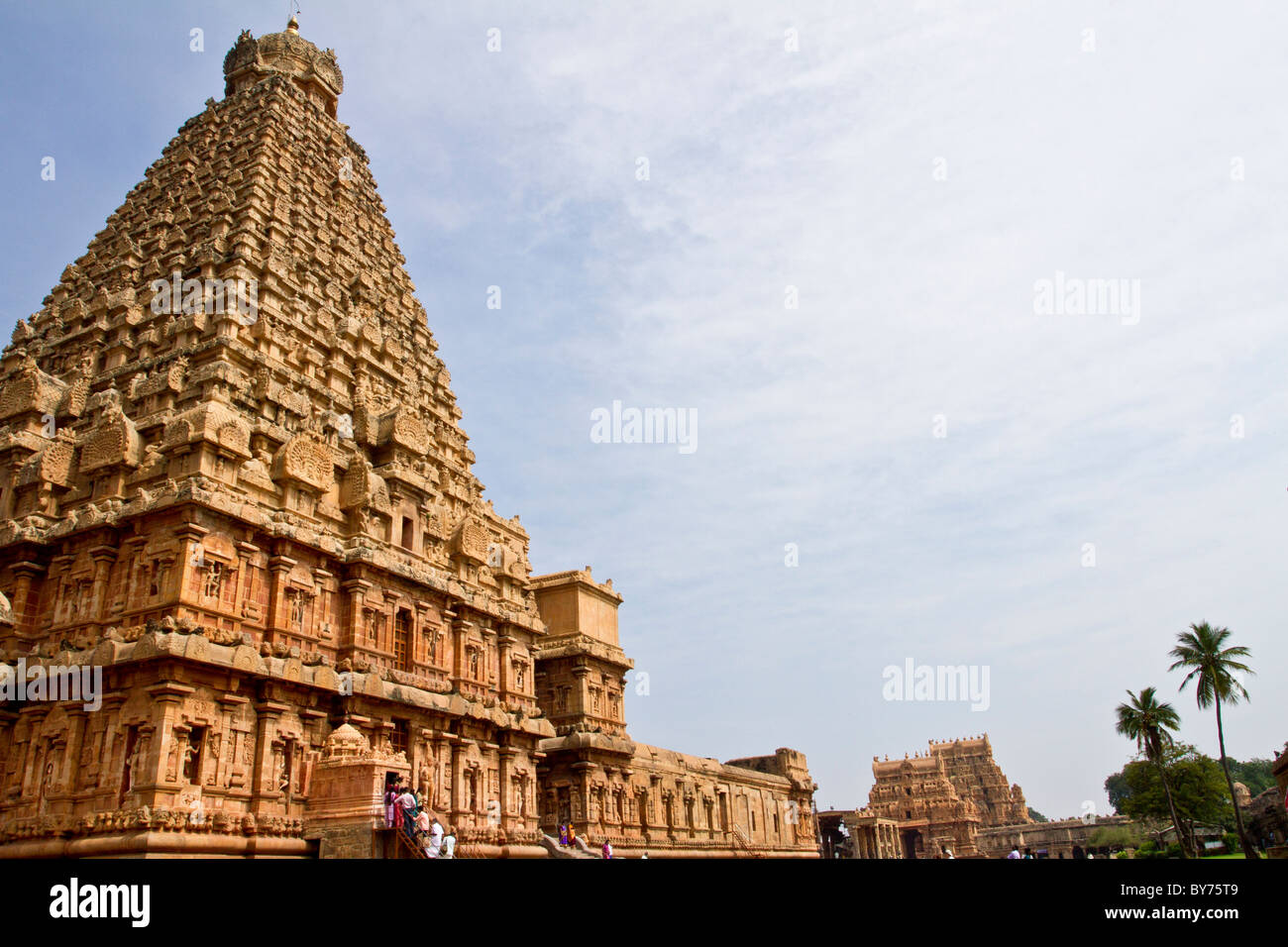 Dans BrihadeeswararTemple Thanjavur a été construit en l'année 1010 annonce par Raja Raja Chola, également connu comme le "Grand Temple". Banque D'Images