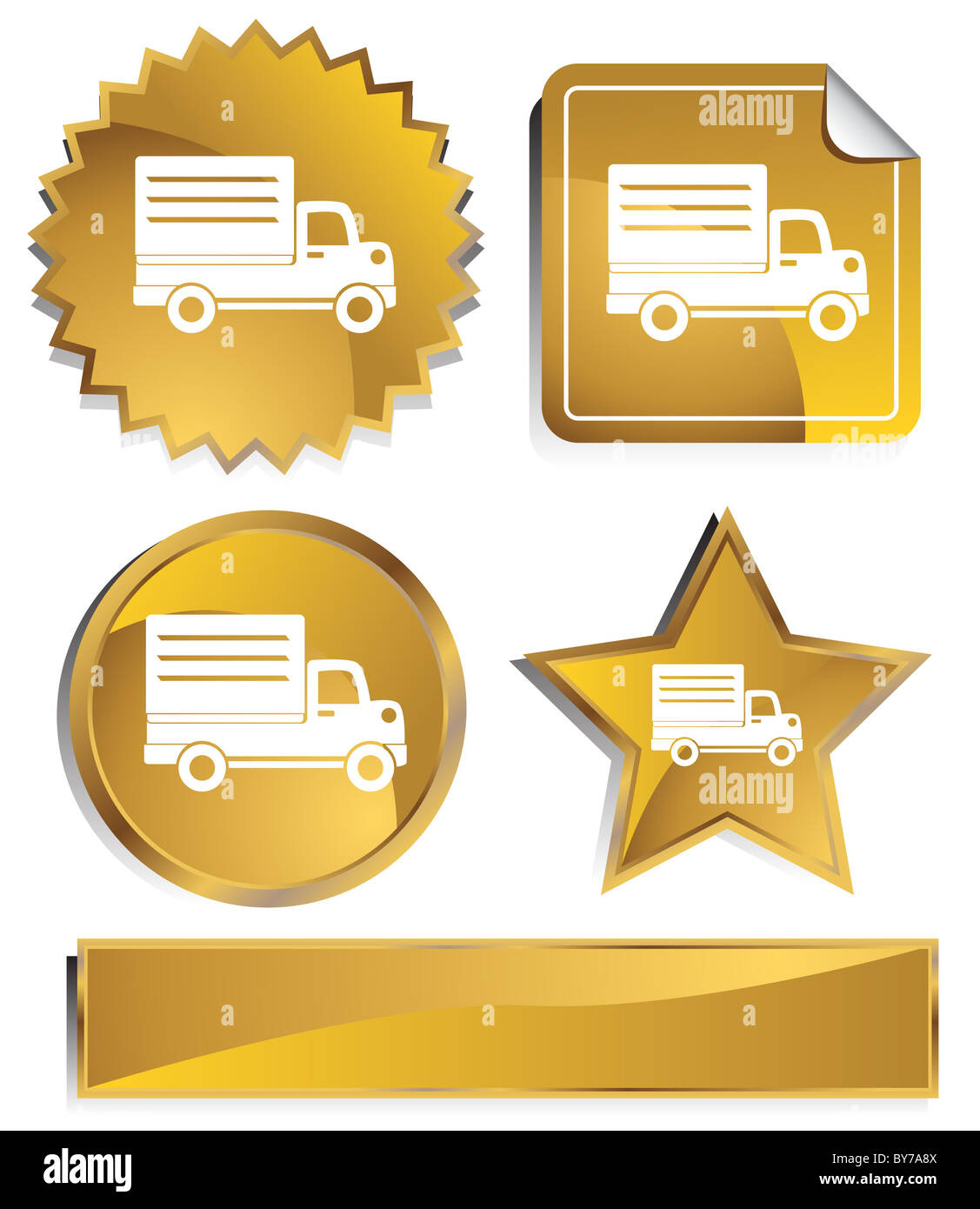 Une image d'un camion de livraison / publicité. Banque D'Images