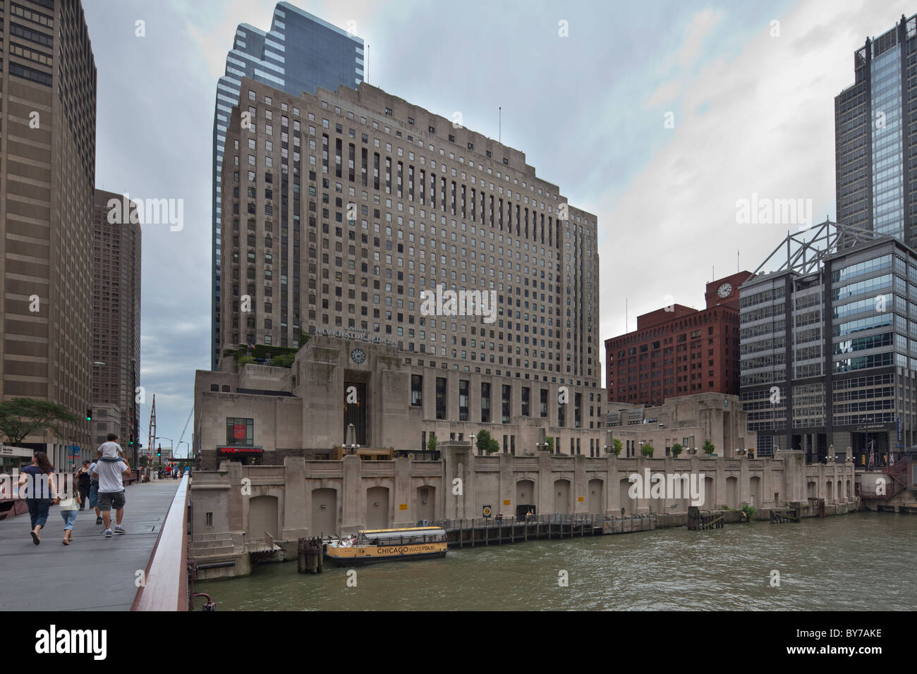 Riverside Plaza, Chicago Daily News building, Chicago, Illinois, États-Unis Banque D'Images