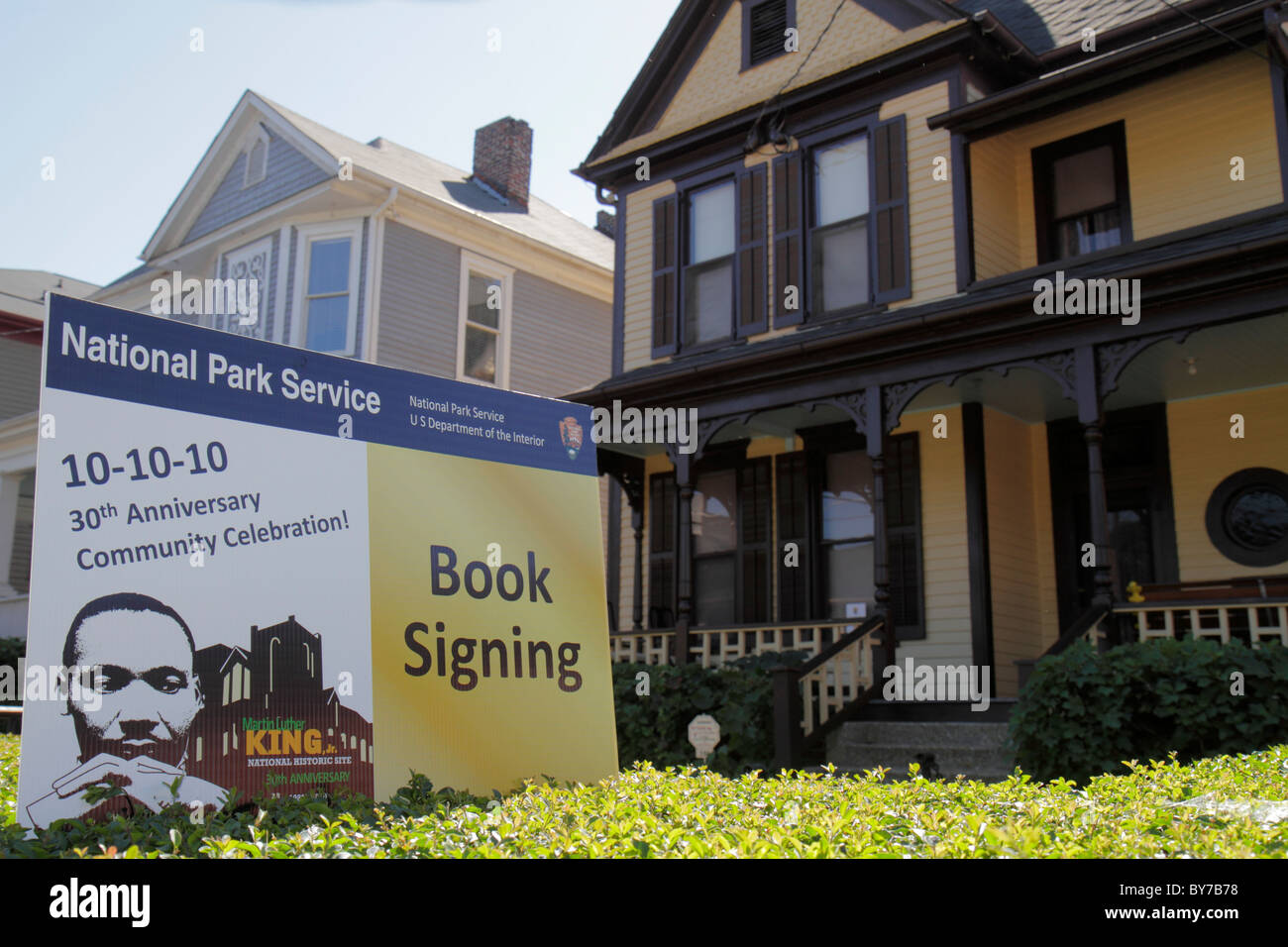 Atlanta Georgia,Auburn Avenue,Martin Luther King Jr NHS,site historique national,célébration du 30ème anniversaire,histoire,mouvement des droits civils,ségrégation Banque D'Images