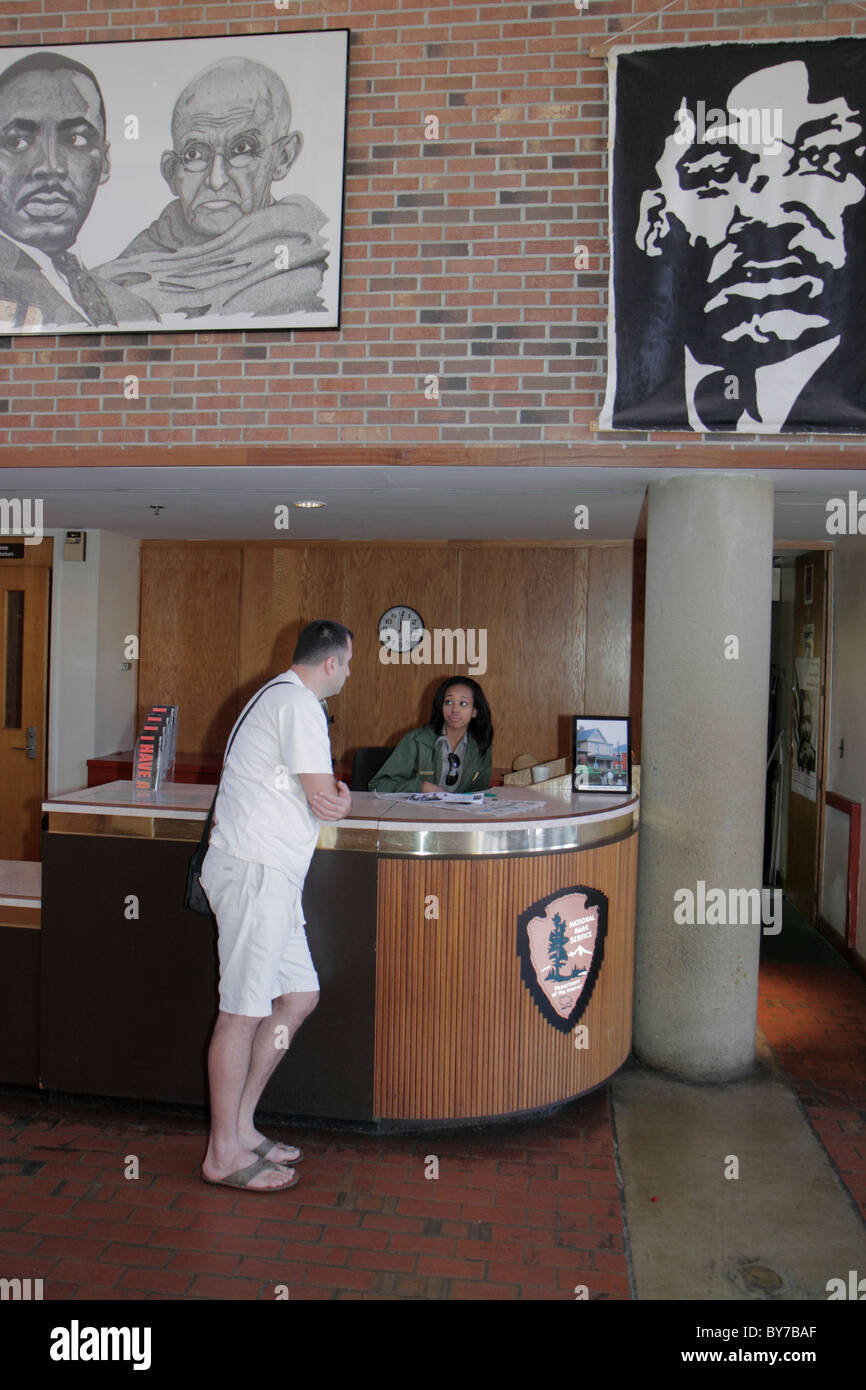 Atlanta Georgia,Martin Luther King Jr NHS,National Historic site,National Park Service Visitors Center,histoire,mouvement des droits civils,ségrégation,Blac Banque D'Images