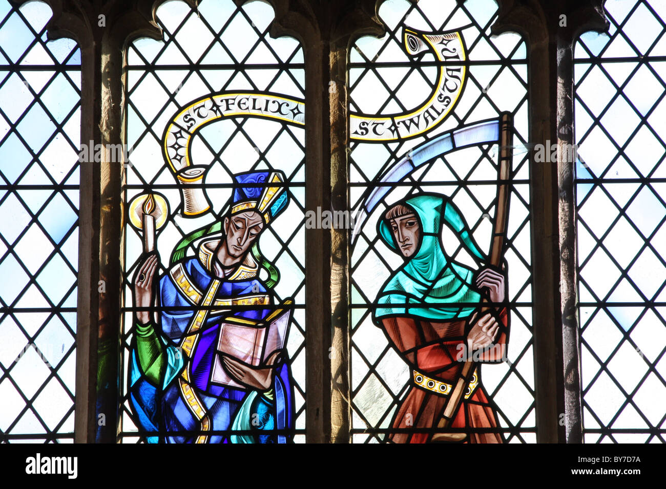 Détail de vitrail à l'église kenninghall Norfolk Banque D'Images