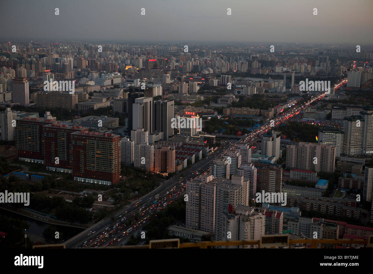 Vue de la ville de Beijing en fin d'après-midi Banque D'Images