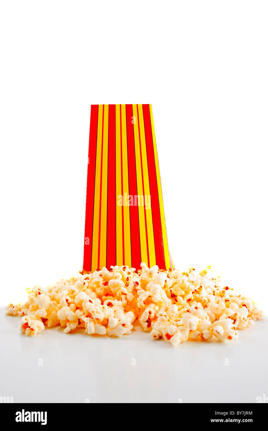 Snack-fort avec le pop-corn est passé . Banque D'Images