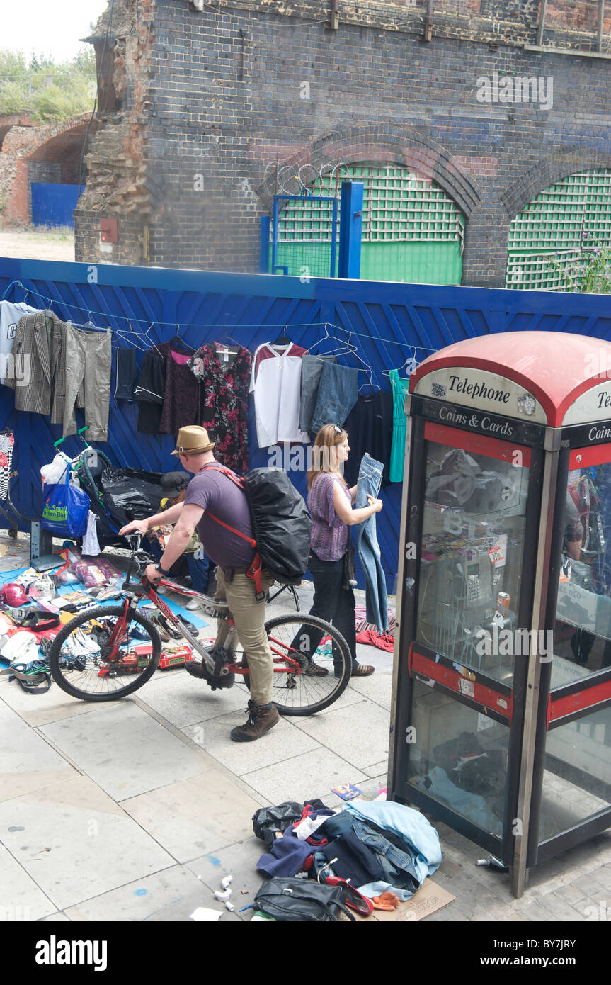 Rue Adhoc market stall, Shoreditch près de Brick Lane Banque D'Images