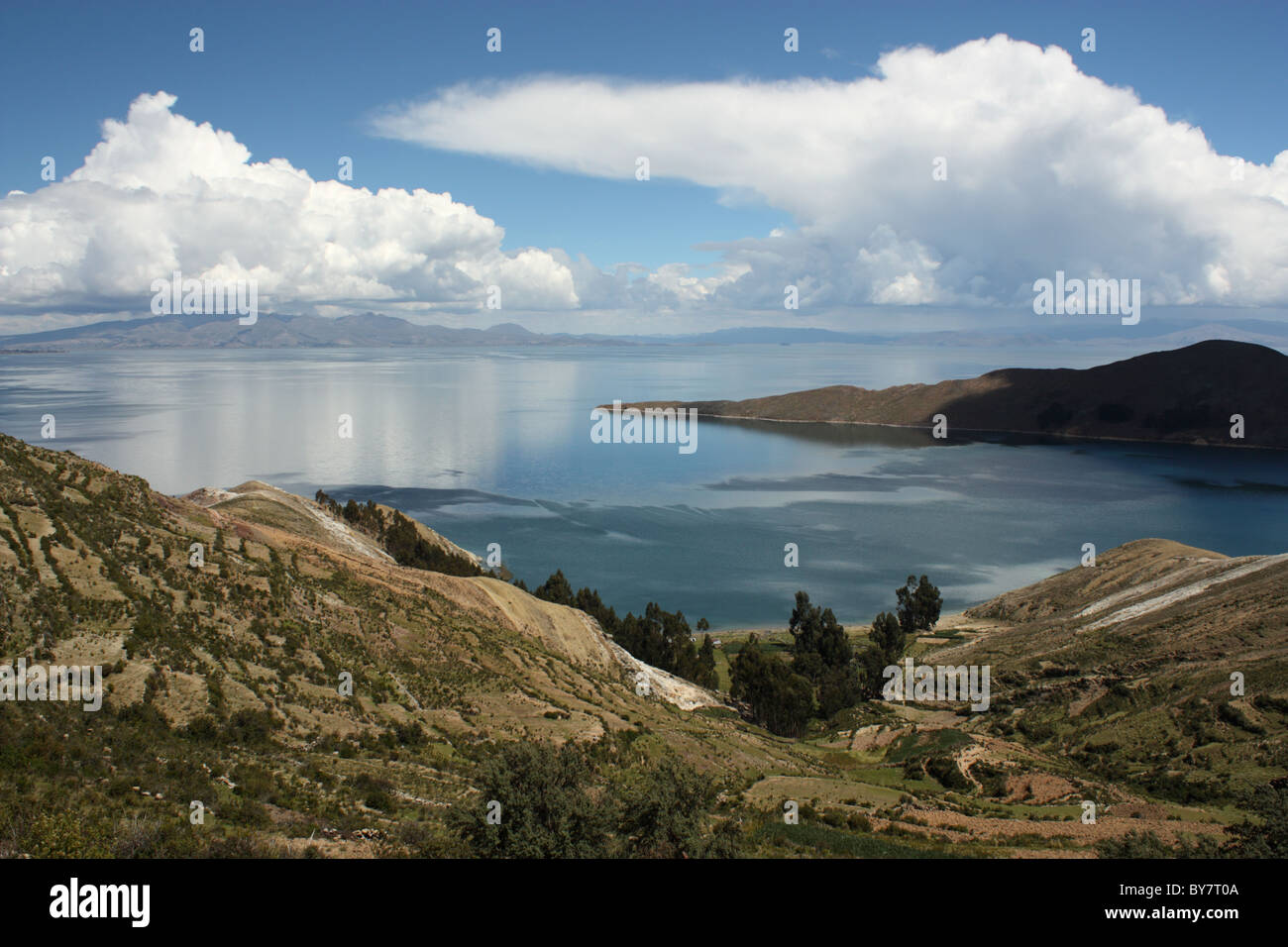 Le lac Titicaca à partir de l'Isla del Sol Banque D'Images