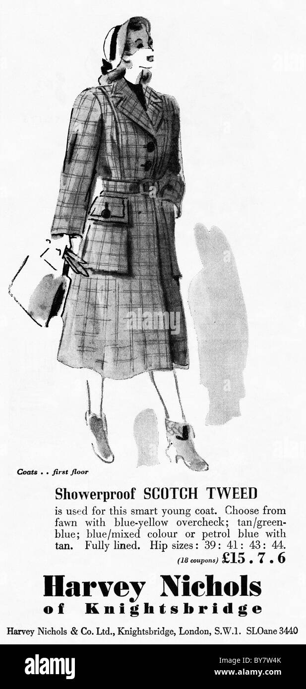 1940 fashion publicité pour Harvey Nichols de KHIGHTSBRIDGE dans Women's magazine Banque D'Images