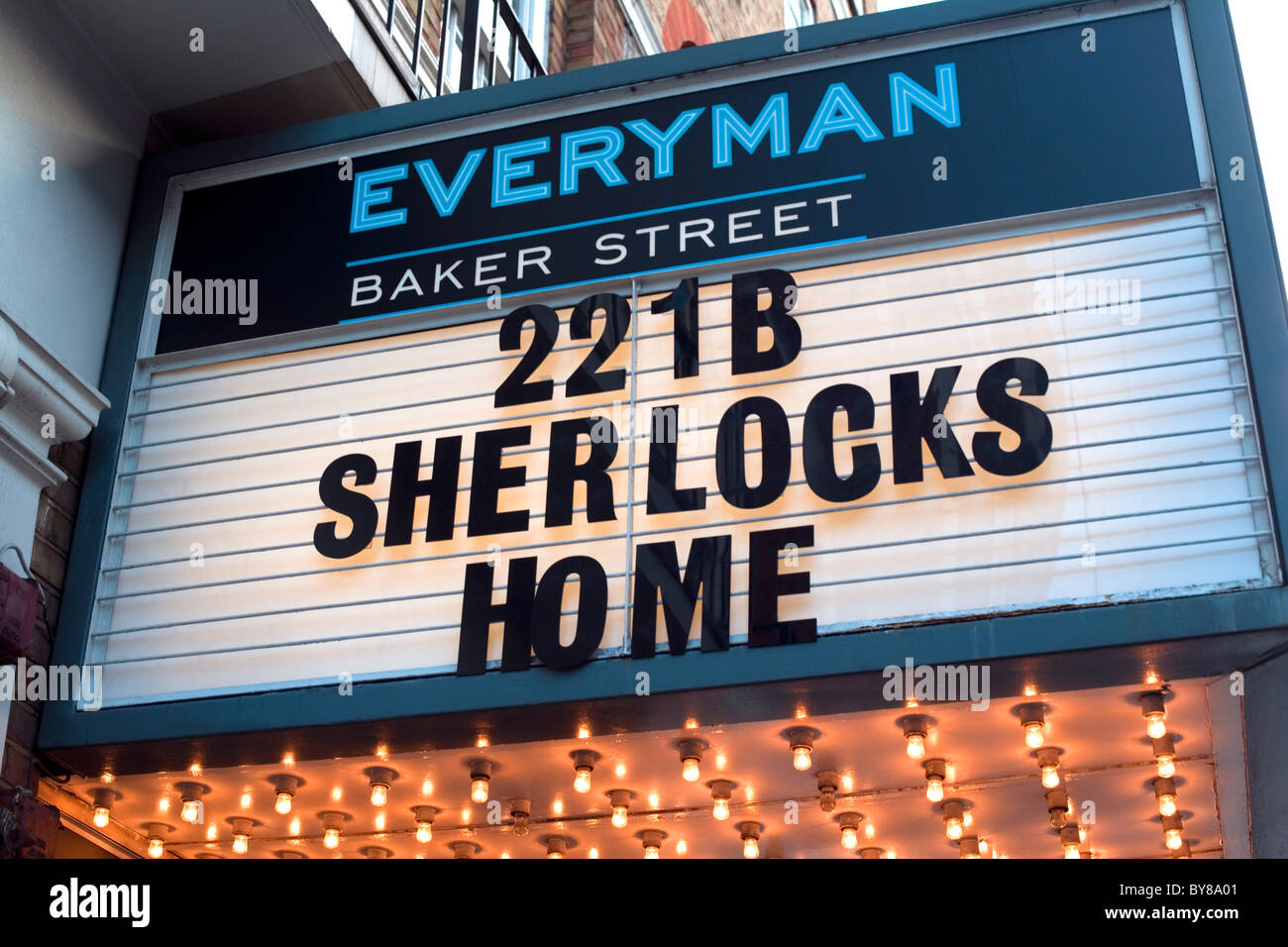 '221B Sherlocks Accueil' film. Cinéma Everyman, Baker Street, London, UK, Europe Banque D'Images