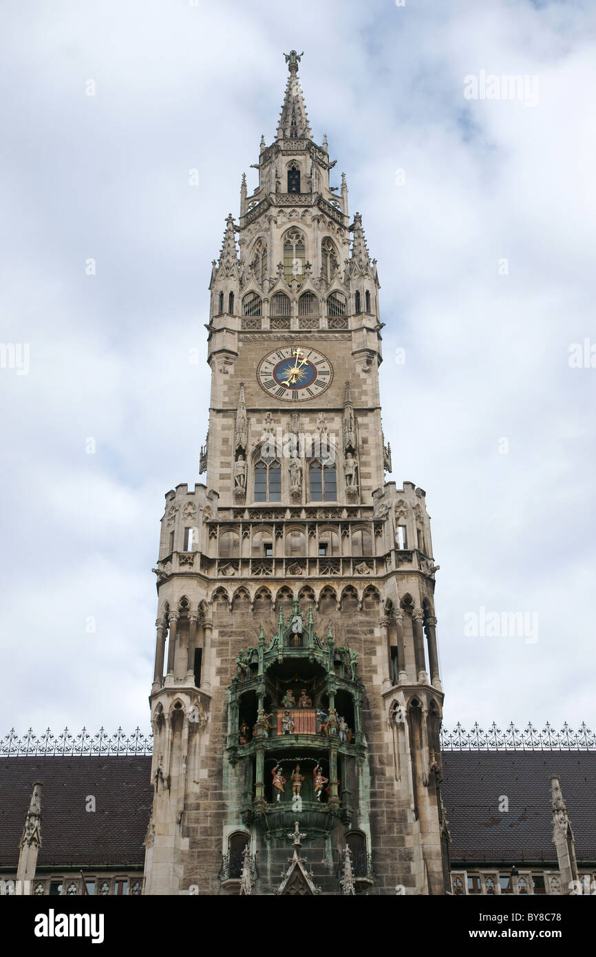 Une partie de l'hôtel de ville dans le centre de Munich, Allemagne Banque D'Images