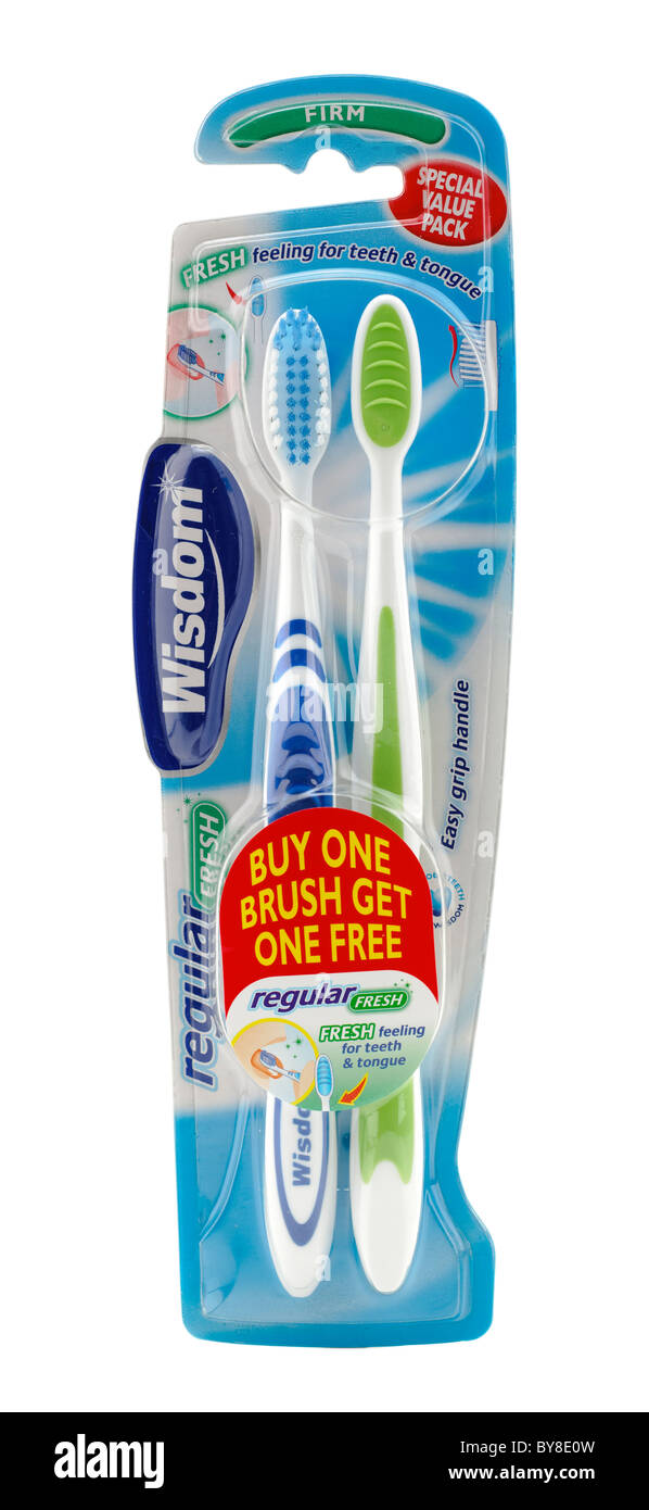 Value Pack spécial l'achat un obtiennent un cabinet de brosses à dents de sagesse Banque D'Images