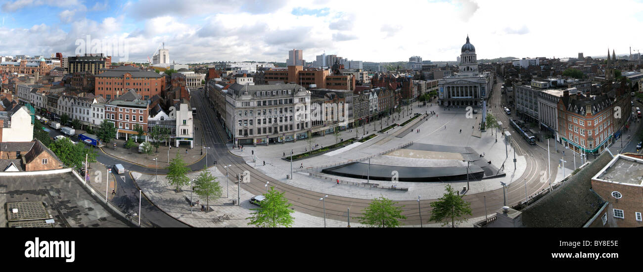 Nottingham Place Du Vieux Marché et du conseil panorama house Banque D'Images