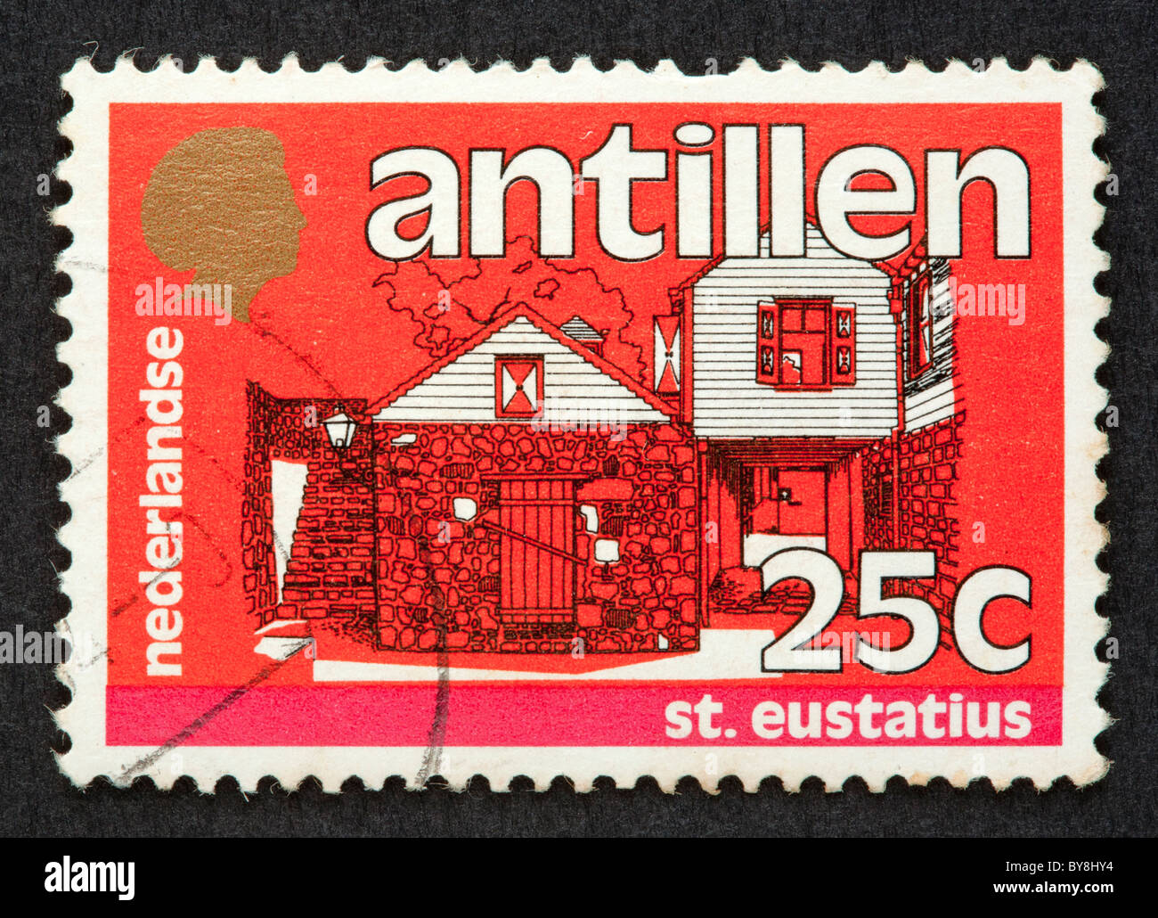 Timbre-poste aux Antilles néerlandaises Banque D'Images