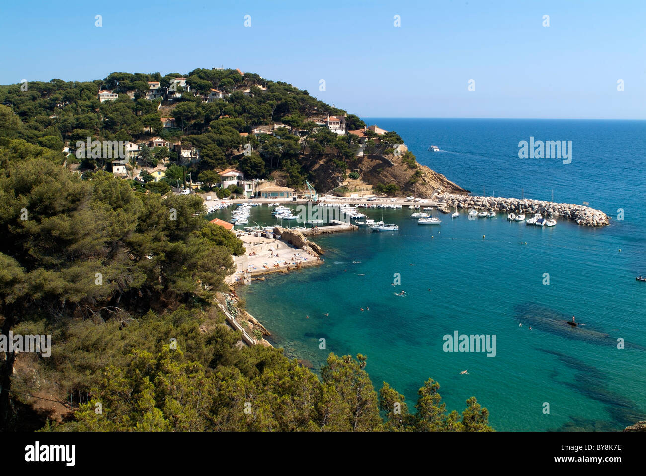 Côte d'Azur - Port à Ensues la redonne, Côte d'Azur, Provence, France. Banque D'Images