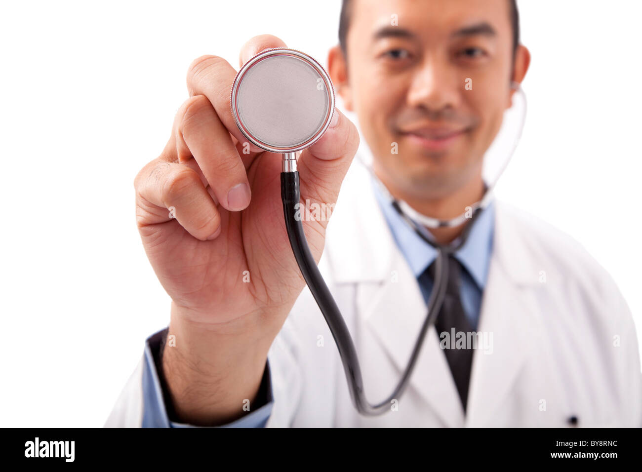 Asian Doctor holding stethoscope Banque D'Images